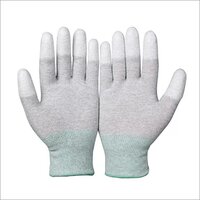 ESD Carbon Fiber PU Coated Finger Gloves