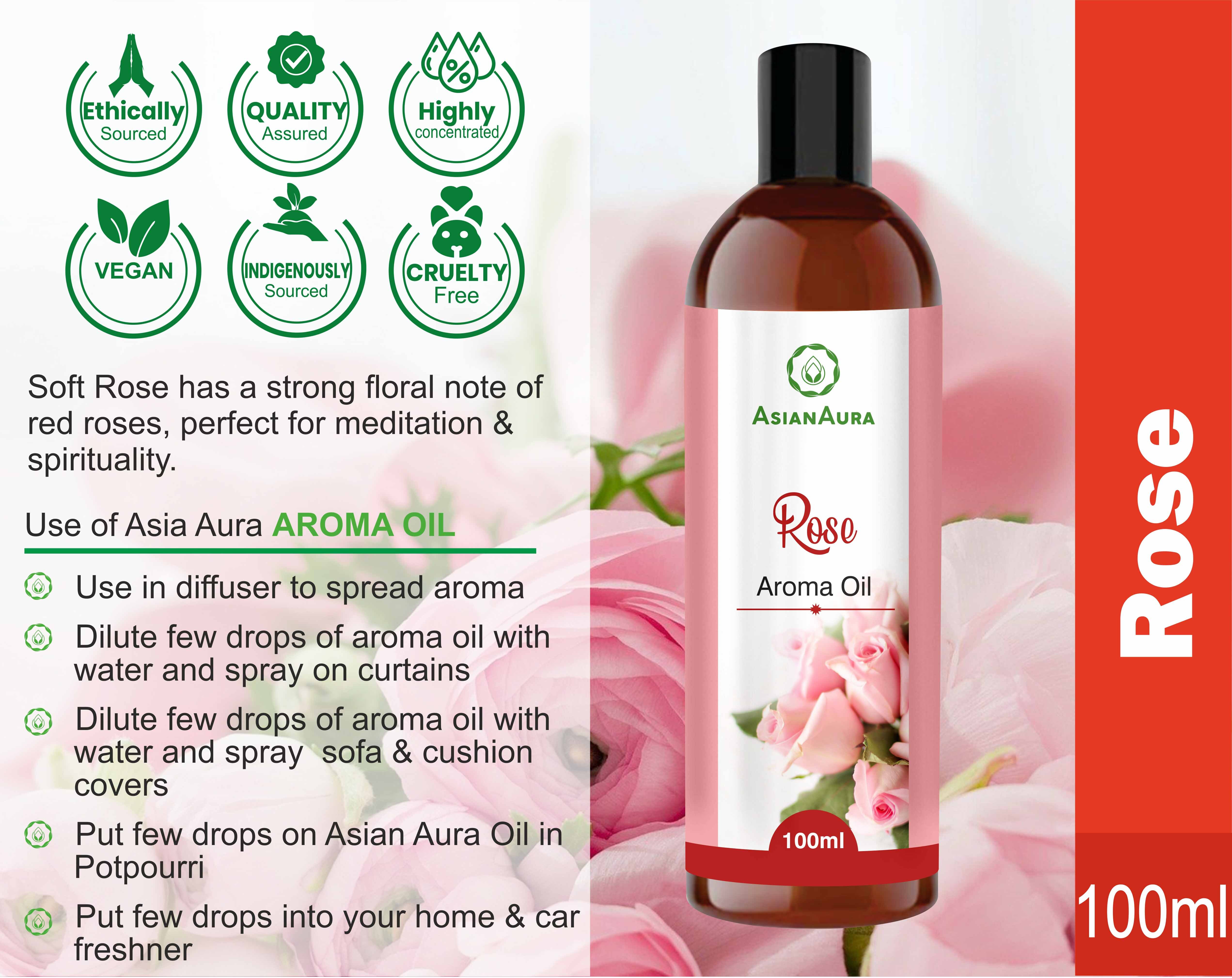 Asian Aura Rose Flavour 100ml Aroma oil