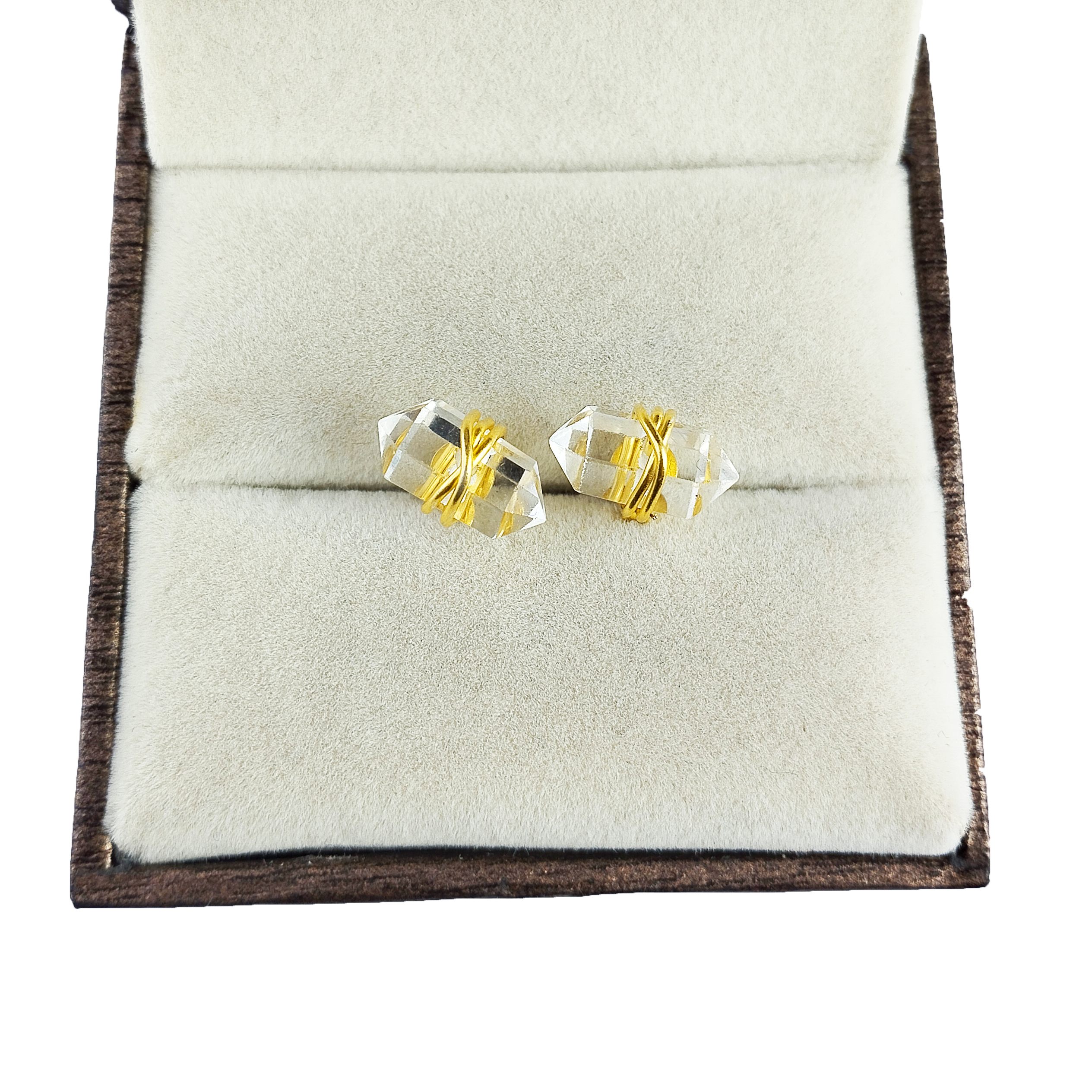 Semi Precious Gemstone Tiny Double Sided Point Stud Earrings
