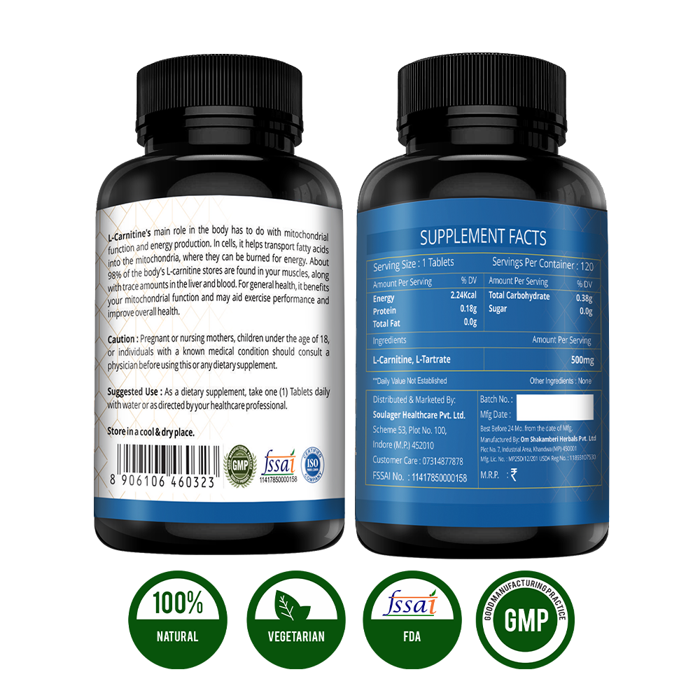 L-Carnitine Pre Post Workout Supplement Tablet