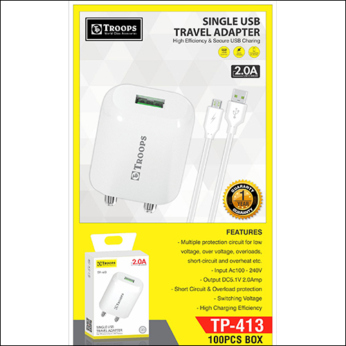 TP 413 Single USB Travel Adapter