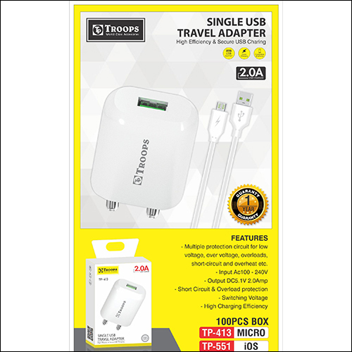 TP-551 V Single USB Travel Adapter