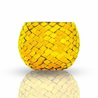 Glass Tea light Holder with T light Candle for festival Decoration Glass 1 Cup Tea light Holder Set  Multicolour Mosiac 01