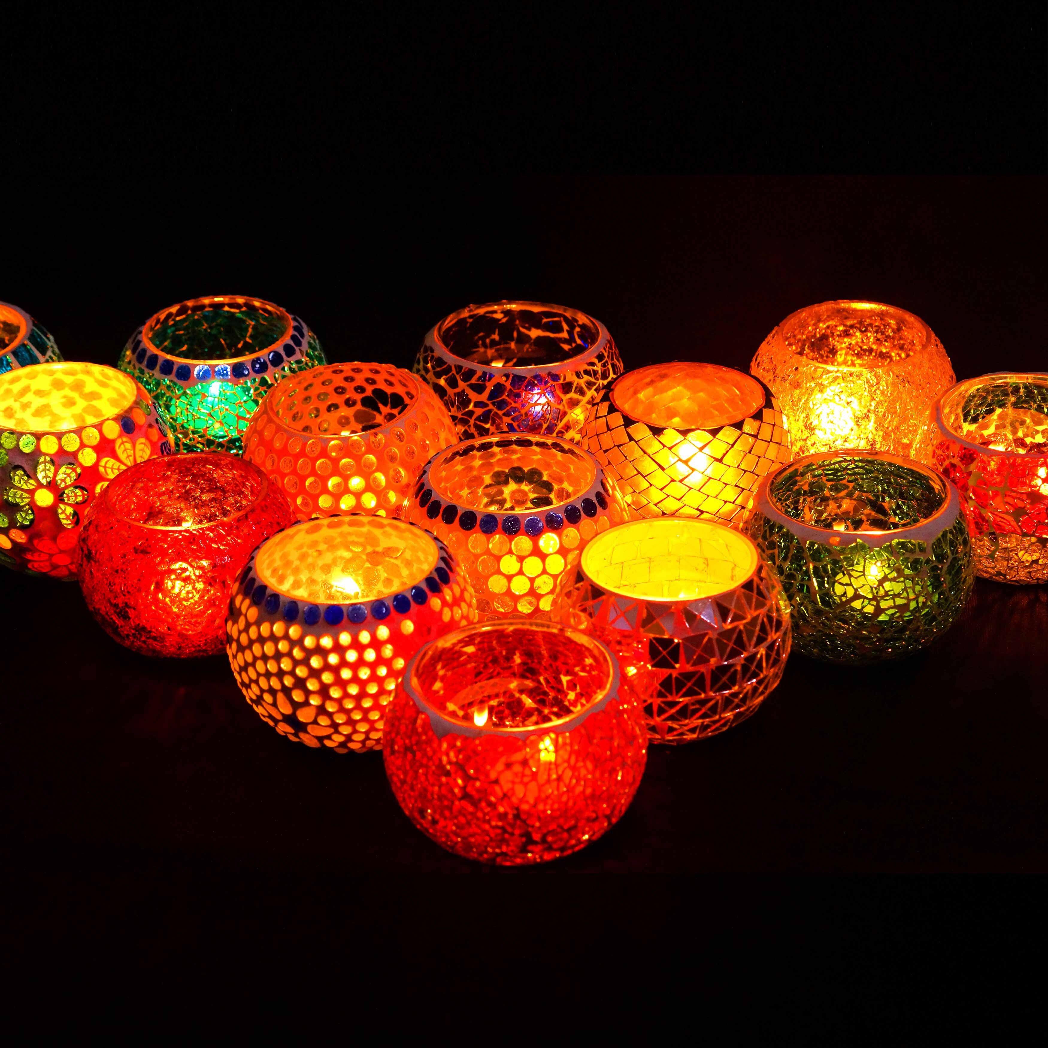 mosaic candle holder (Multicolour)