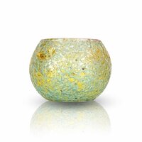Glass Tea light Holder with T light Candle for festival Decoration Glass 1 - Cup Tea light Holder Set  Multicolour Mosiac 13
