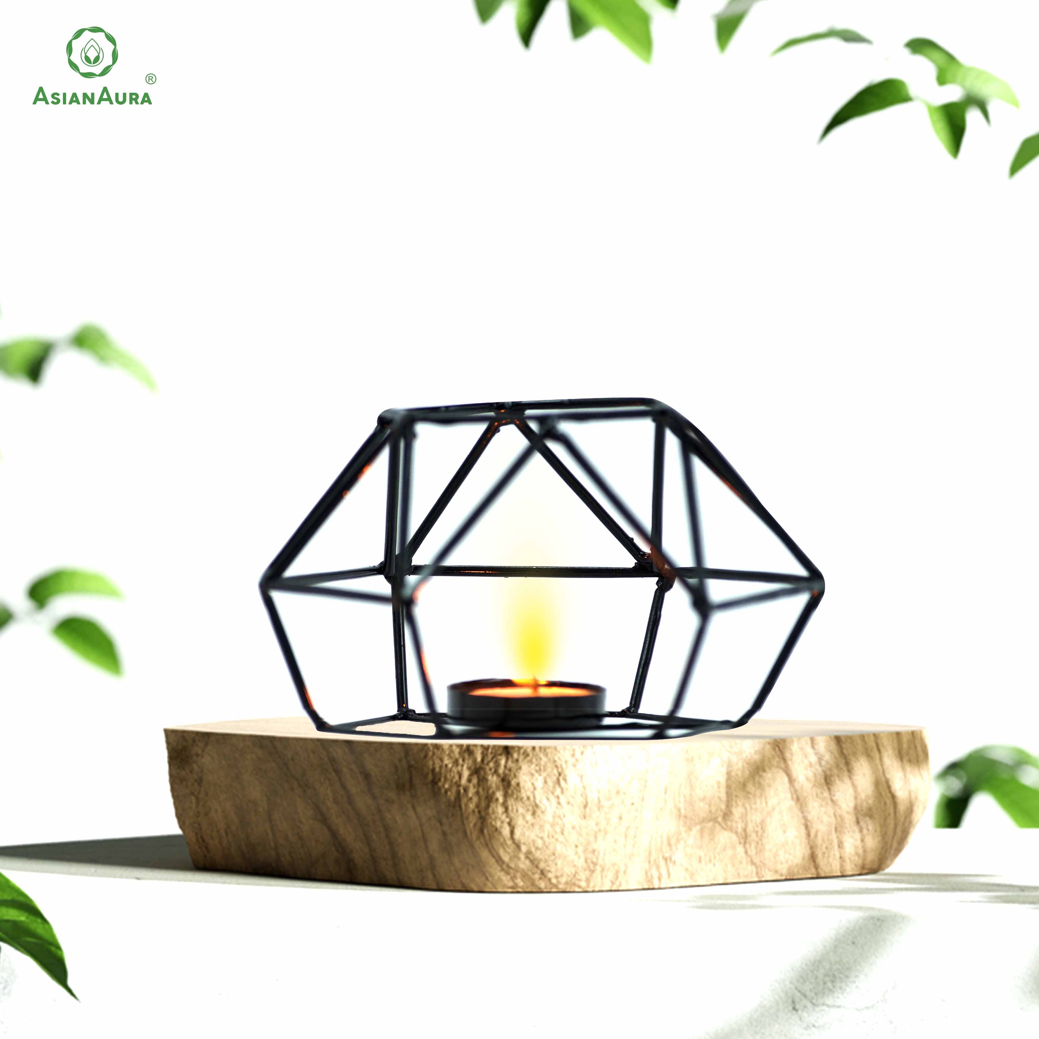Candle Holder for Birthday Diwali Decoration for Home Room Bedroom and Bathroom Iron Glass Candle Holder ASMETL027