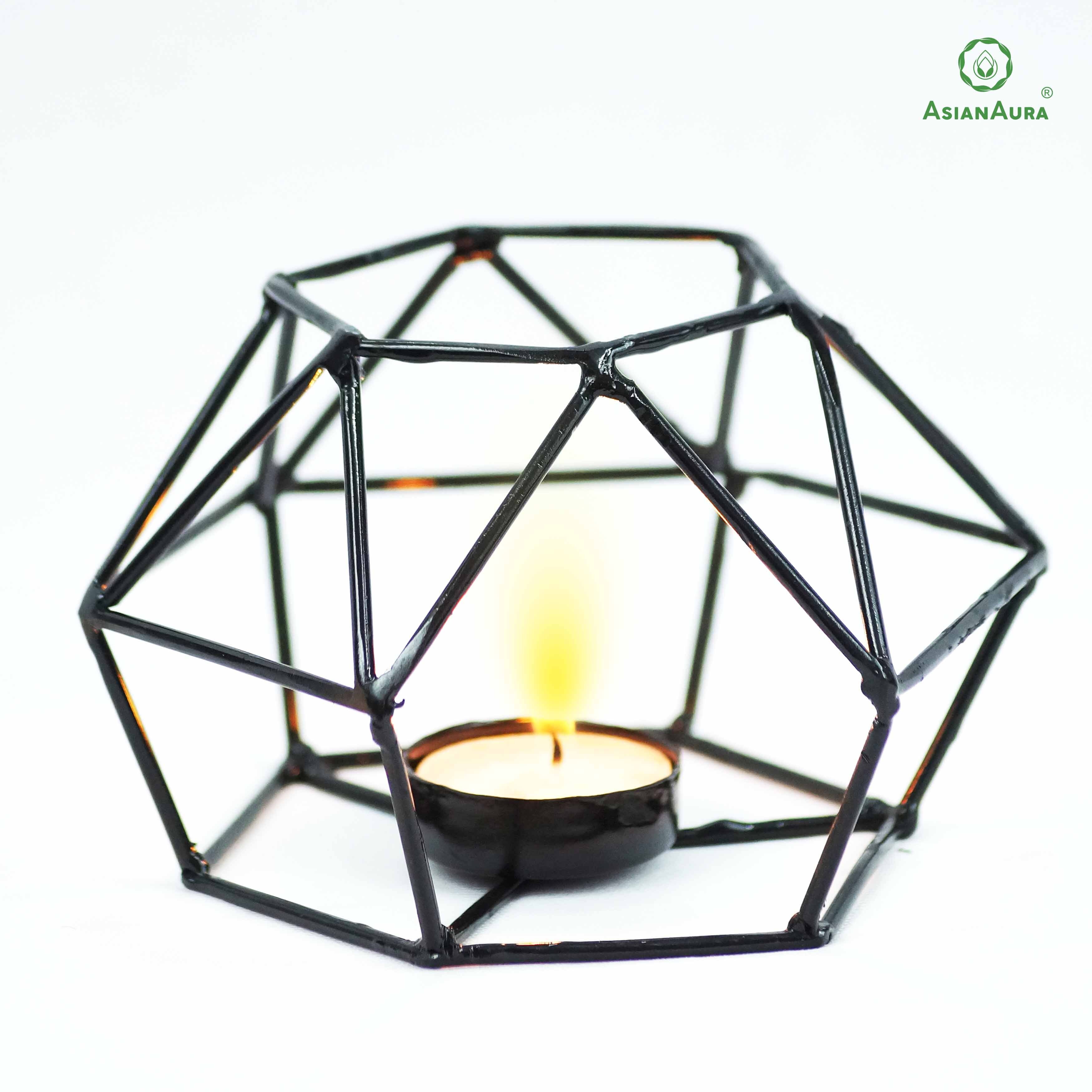 Candle Holder for Birthday Diwali Decoration for Home Room Bedroom and Bathroom Iron Glass Candle Holder ASMETL027