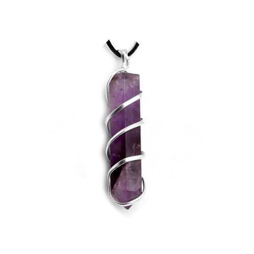 Amethyst pencil pendent