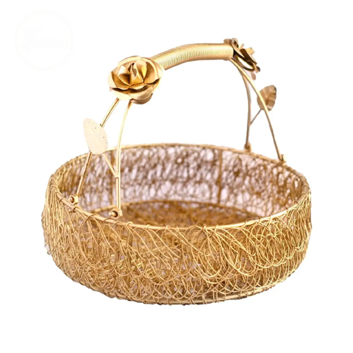 Metal Wire Diwali Gifting Basket Round Shape