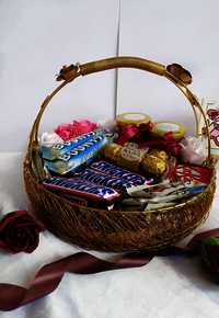 Metal Wire Diwali Gifting Basket Round Shape
