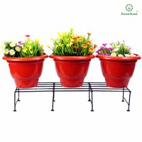 Asian Aura indoor and Outdoor Iron Planter Stand Flower Shelf Display Rack Holder For Garden Balcony Home Decor Planted Stand ASMETL015