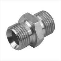 Hydraulic Adapter - Stainless Steel, 1/2 Inch Size, Silver Color, Hex Shape | Industrial Usage, Male Connection Type, Wholesale Manufacturer