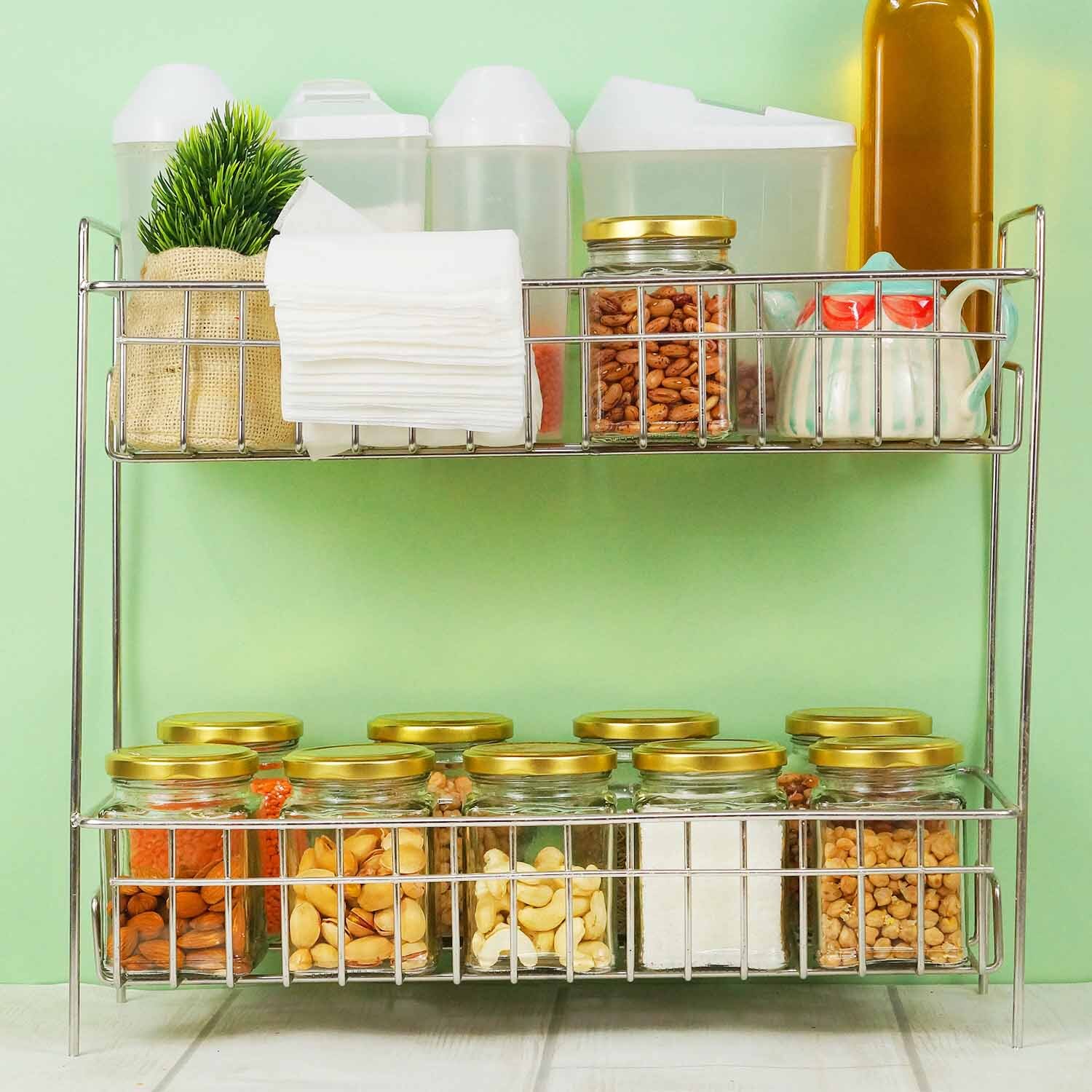 Asian Aura Transparent Jar ITC  squre  Air Tight Kitchen Storage Jar