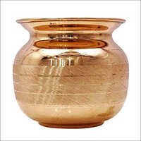 Pure Copper Lota - Round Shape, Smooth Surface Finish, Brown Color | Corrosion Resistant, Durable, Industry-grade Water Containment Solution