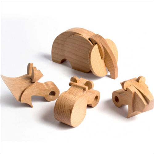 Brown Kids Play Wooden Toys