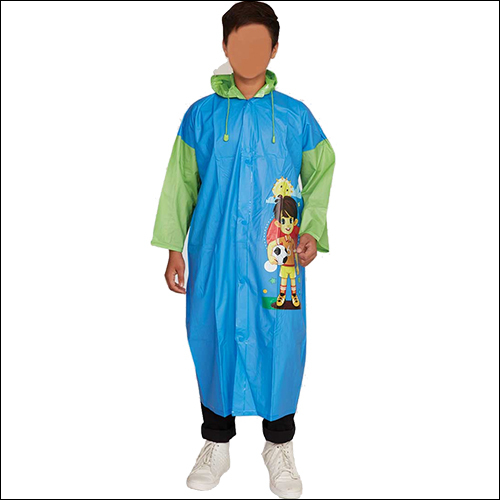 Blue & Green Royal Boy Long Raincoat