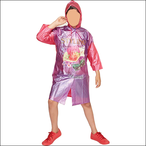 Plastic Tohfa Girl Long Raincoat