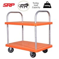 2 Layer Plastic Platform Trolley Application: Multipurpose