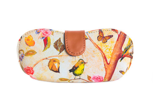 DESIGNER PRINTED LEAVES GLASSES COVER