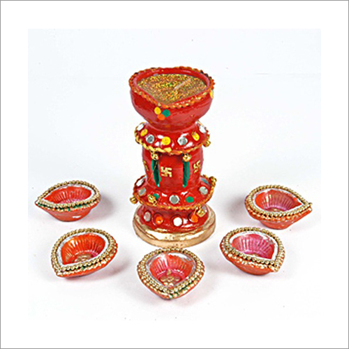 Red Colorful Diya Sets