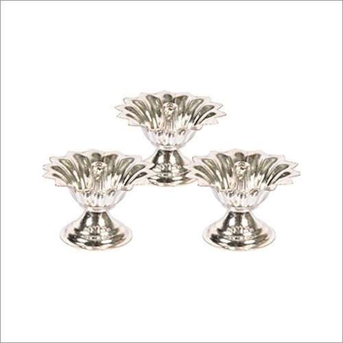 Metal Ethnic Silver Diya