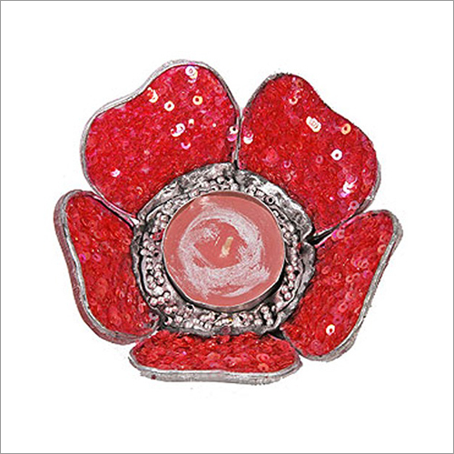 Silver Glittering Red Candle Stand