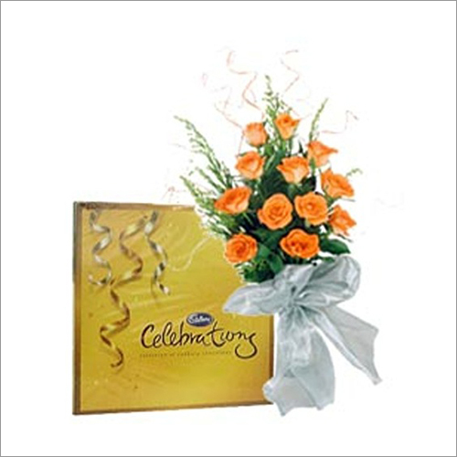 Celebration - Chocolate Orange Magic 12 Orange Rose Bunch Cadbury Festival Gifts