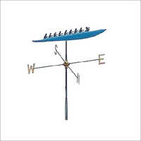 Rood Top Wind Vane - Mild Steel, Blue-silver Finish | For Wind Direction Monitoring With Direction Arrows And Ball B