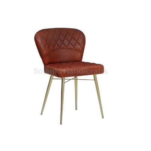 Brown Dining Chair With Leather Upholstery