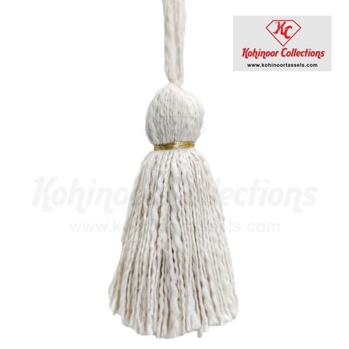 Cotton Slub Yarn Tassel with Zari Wrapping