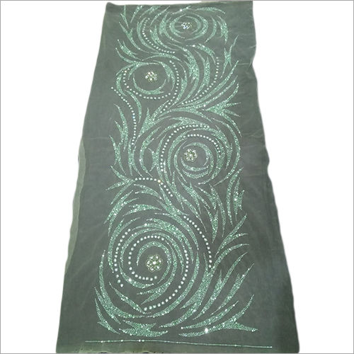 Plain Transparent Green Handwork Fabric George Rapper