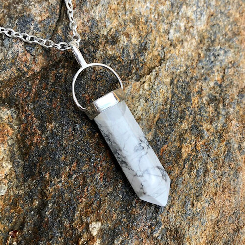 Howlite pencil pendent