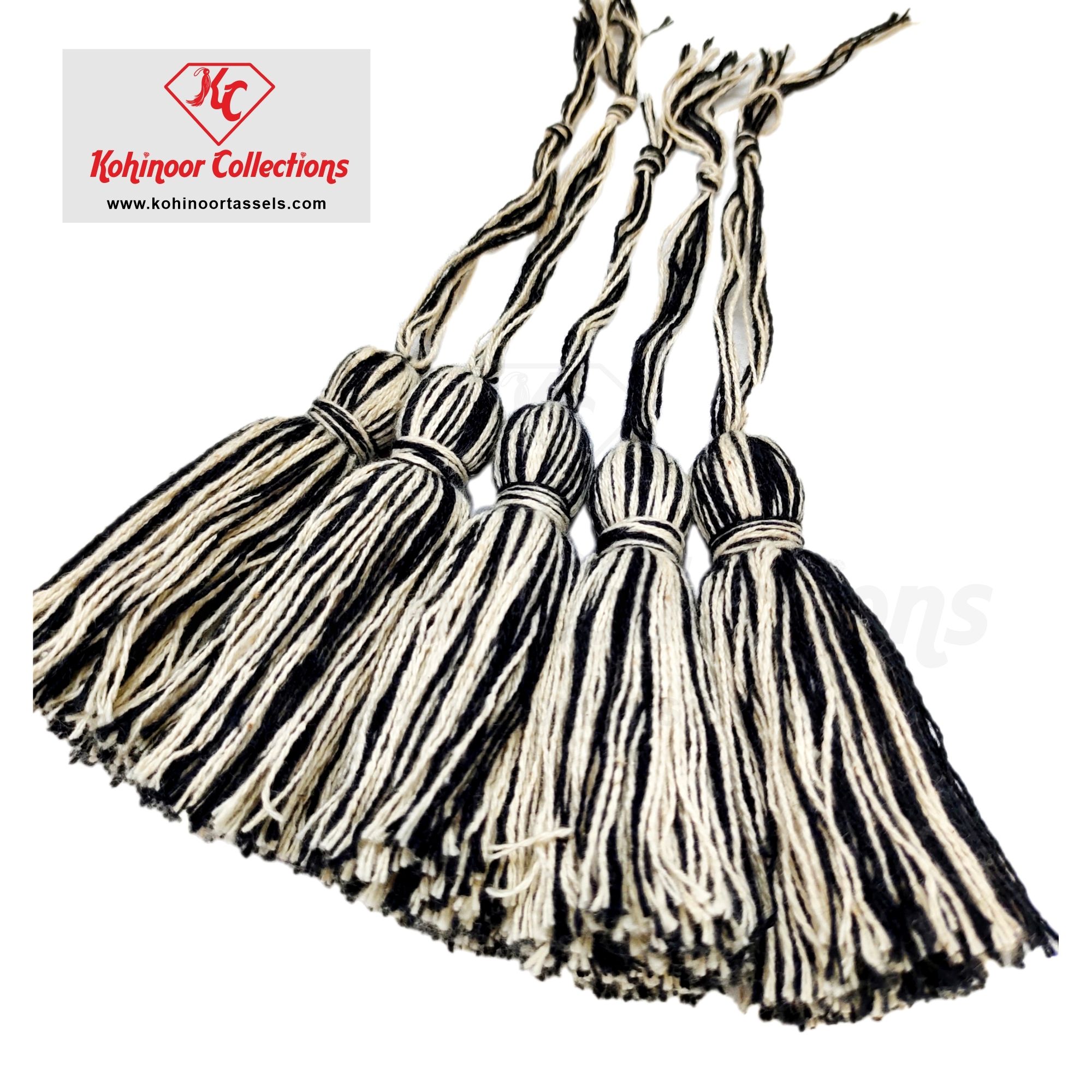 Natural and Black Cotton Tassels