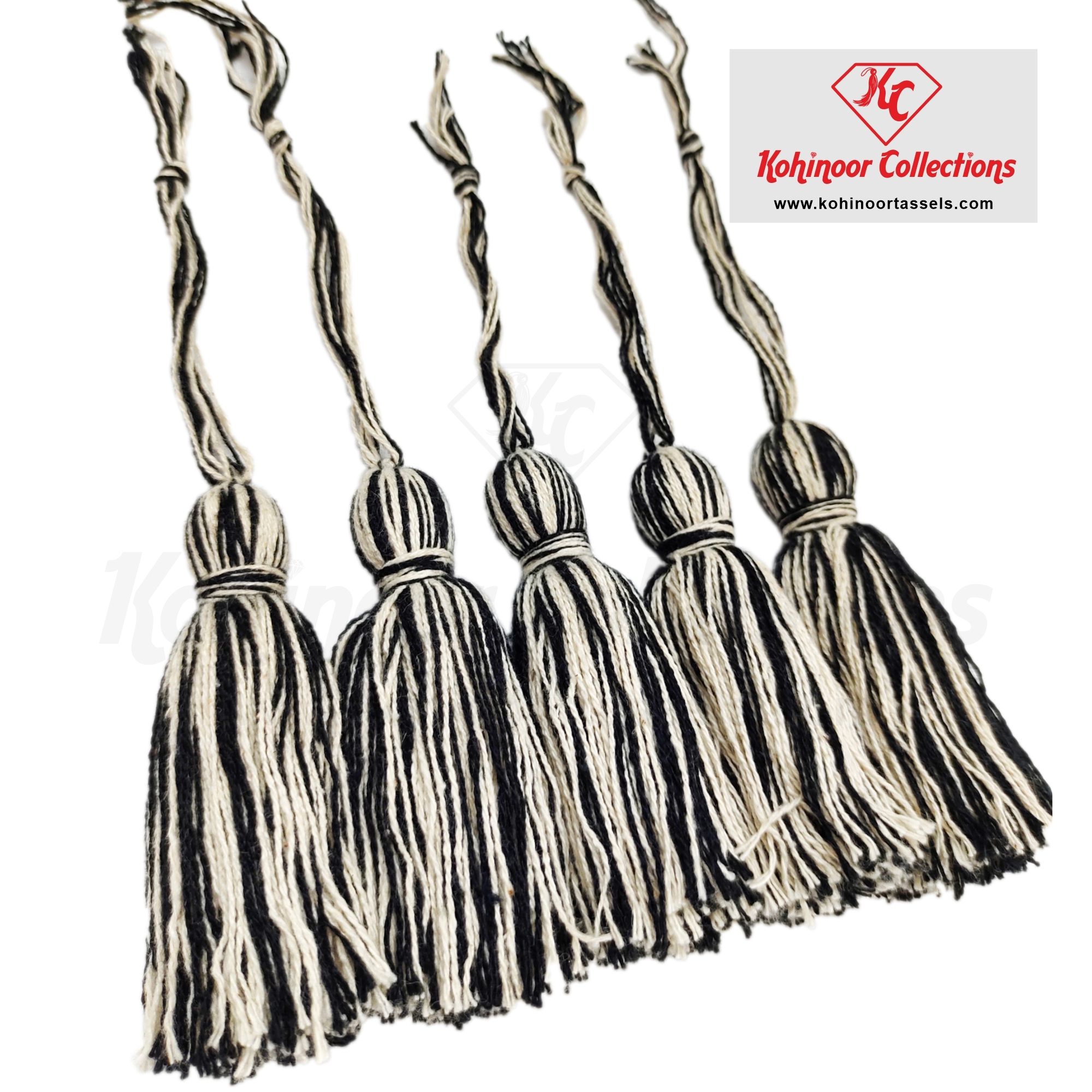 Natural and Black Cotton Tassels