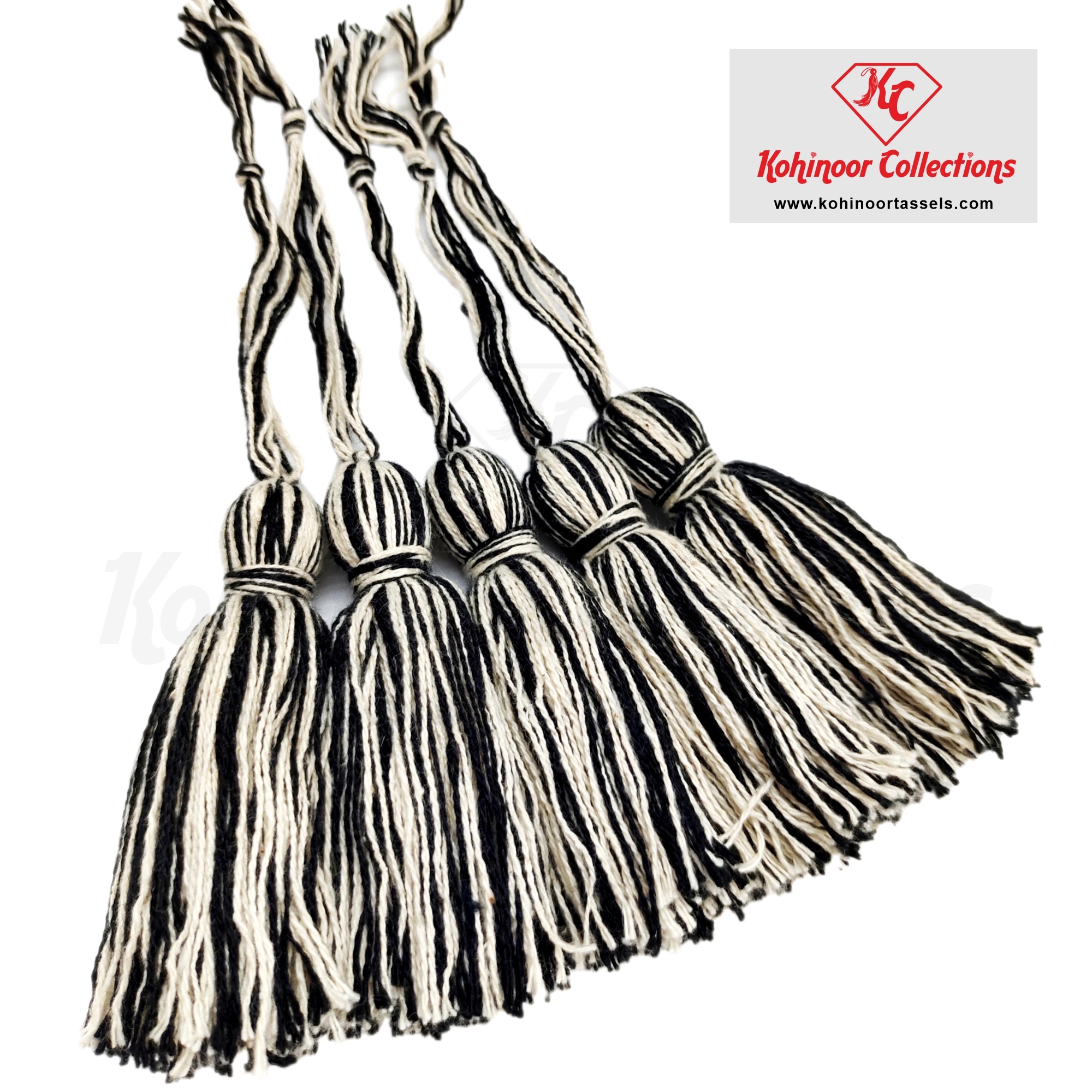 Natural and Black Cotton Tassels