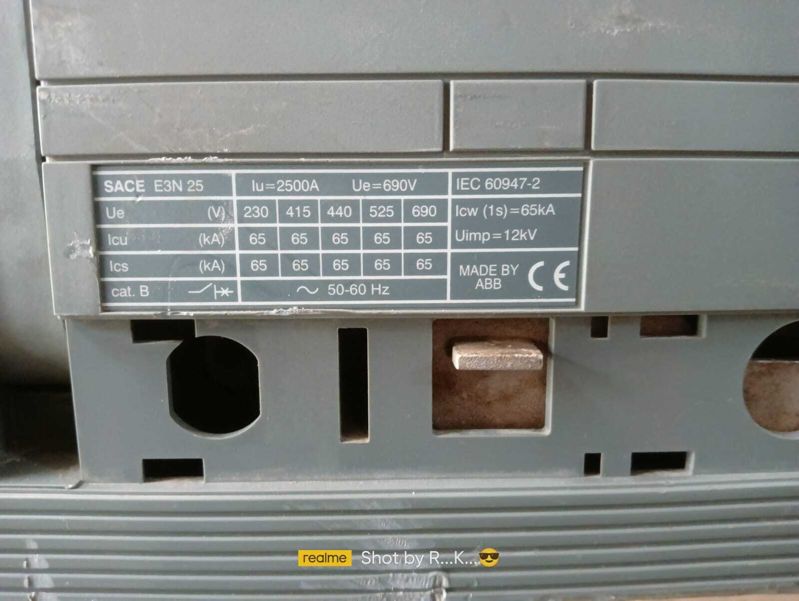 ABB 2500A 4P ACB (AIR CIRCUIT BREAKER)