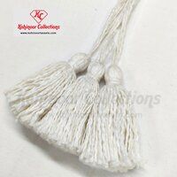 Cotton Slub Yarn Tassel White