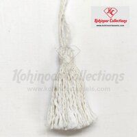 Cotton Slub Yarn Tassel White