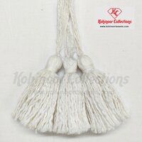 Cotton Slub Yarn Tassel White