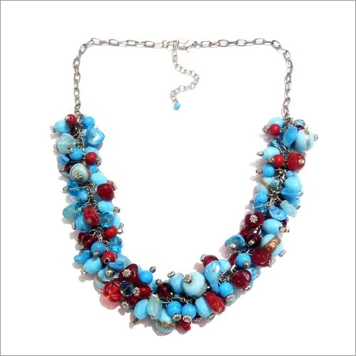 Ladies Fashion Turquoise Beaded Short Necklace