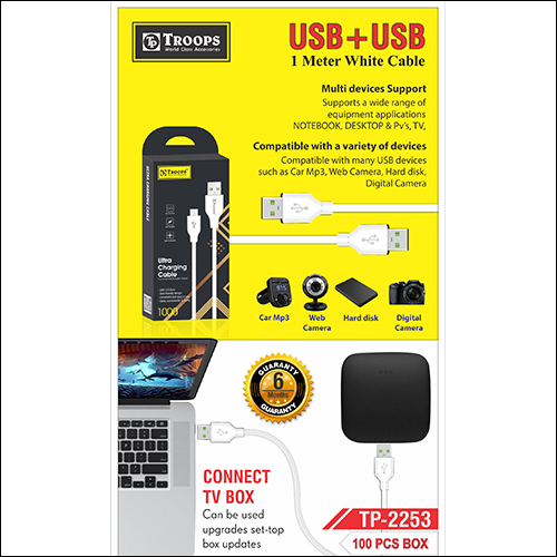 TP-2253 V USB 1 Meter White Cable