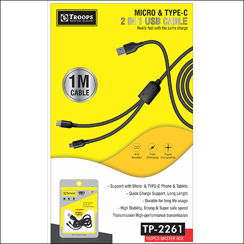 TP-2261 V Micro and Type C 2 in 1 USB Cable