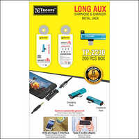 TP-2230 V Long Aux Earphone and Charger Metal Jeck