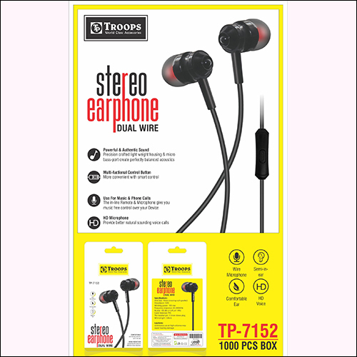 TP-7152 V Stereo Earphone Dual Wire