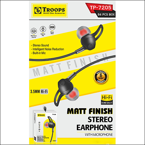 TP-7205V Matt Finish Stereo Earphone