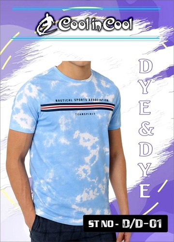 Mens Die Printed T-Shirt - Polyester Fabric, Sizes S, M, L, XL | Cool In Cool Dye & Dye Half Sleeve Design