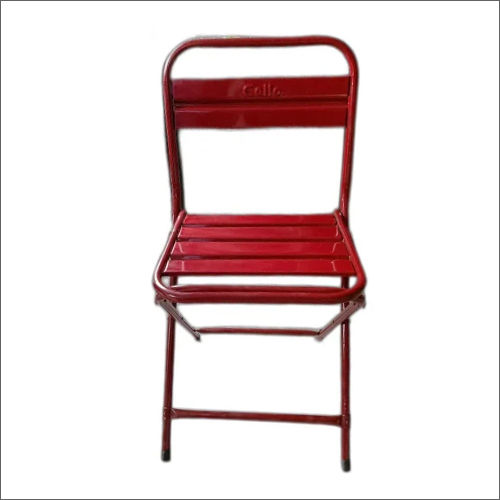 Red Armless Iron Chair