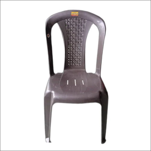 Black Armless Mid Back Plastic Chair