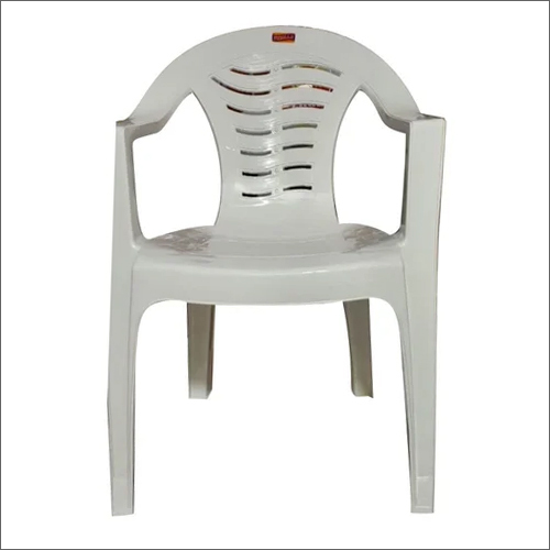 White Plastic Armrest Chair