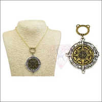Oxidized Jewelry Compass Pendant Necklace